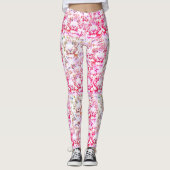 Tiger-Gesichtsdesign Rosa Leggings (Vorderseite)