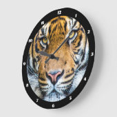 Tiger-Gesichtsfotografie Große Wanduhr (Winkel)