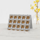 Tiger-Gesichtsgrüßkarte Karte (Gelbe Blume)