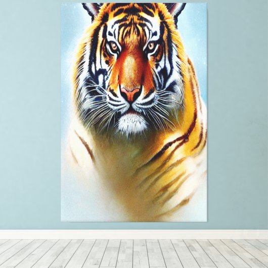 Tiger-Gesichtsmalerei - beeindruckende Artenvielfa Leinwanddruck (Insitu (Holzboden))