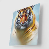 Tiger-Gesichtsmalerei - beeindruckende Artenvielfa Quadratische Wanduhr (Winkel)
