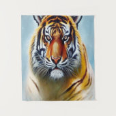 Tiger-Gesichtsmalerei - beeindruckende Artenvielfa Wandteppich (Vorderseite)