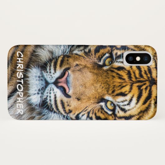 Tiger-Gesichtsname Personalisiert Case-Mate iPhone Hülle (Rückseite (Horizontal))