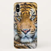 Tiger-Gesichtsname Personalisiert Case-Mate iPhone Hülle (Rückseite)