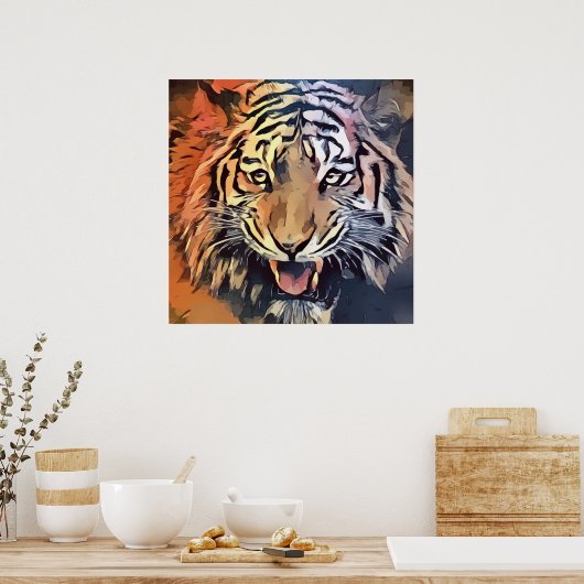 Tiger-Gesichtsplakat Poster (Küche)