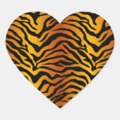 Tiger gestreift Herz-Aufkleber (Vorderseite)