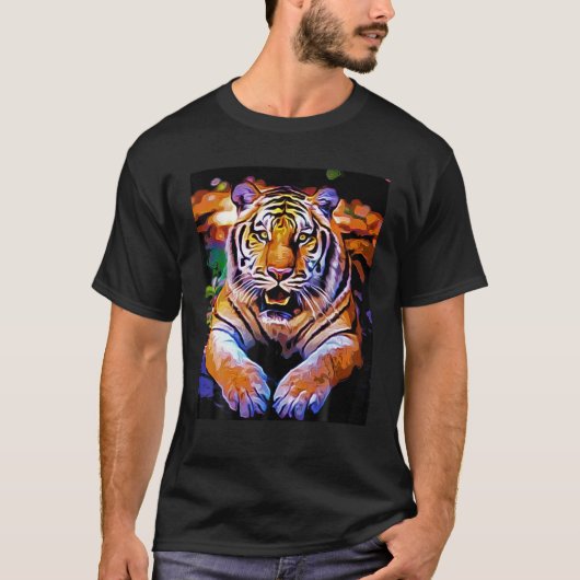 Tiger gestrichen T-Shirt (Vorderseite)