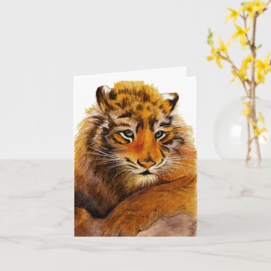 Tiger Get Well Card Karte (Gelbe Blume)