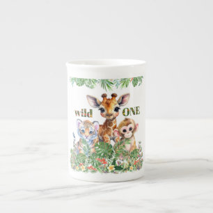 Tiger Giraffe Affe Wilde Eins Porzellantasse