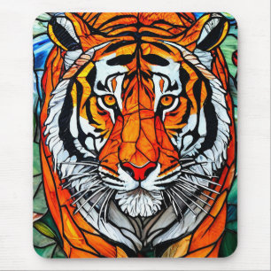 Tiger-Glasmalerei Mousepad
