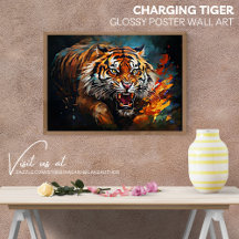 Tiger Glossy Poster Wand Kunst
