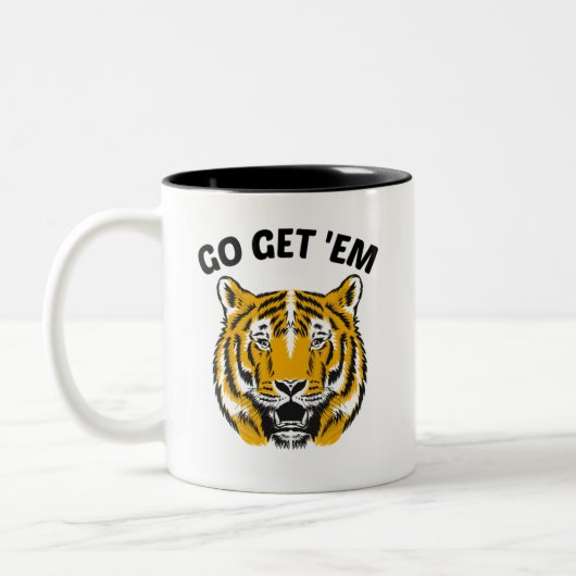 TIGER GO GET 'EM Double Sided Two-Tone COFFEE MUG Zweifarbige Tasse (Links)