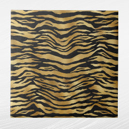 Tiger Gold Black Animal Print Fliese