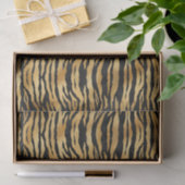 Tiger Gold Black Animal Print Seidenpapier (Geschenk)