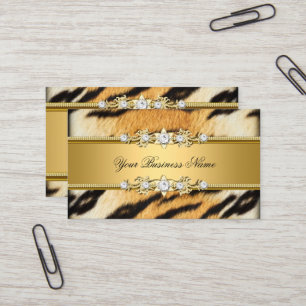 Tiger Gold Tier Schwarz Juwel Bild Visitenkarte