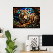 *~* TIGER Golden AP68 Fantasy Stainglas 5:4 Poster (Heimbüro)