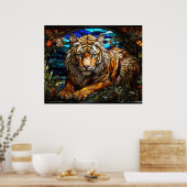 *~* TIGER Golden AP68 Fantasy Stainglas 5:4 Poster (Küche)
