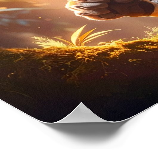 Tiger - Golden Tiger Gruß Poster (Ecke)