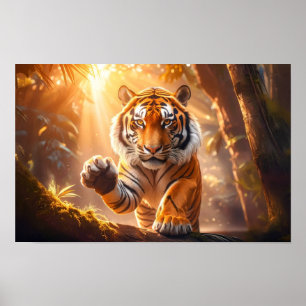 Tiger - Golden Tiger Gruß Poster