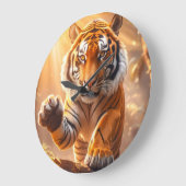 Tiger - Goldener Tiger Große Wanduhr (Winkel)
