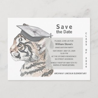 Tiger Grad | Graduation Save the Date Card Einladungspostkarte