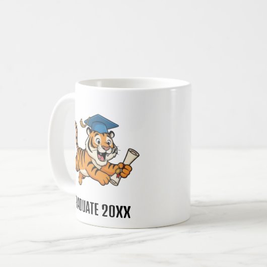 Tiger Graduation Personalized Kaffeetasse (Vorderseite Links)
