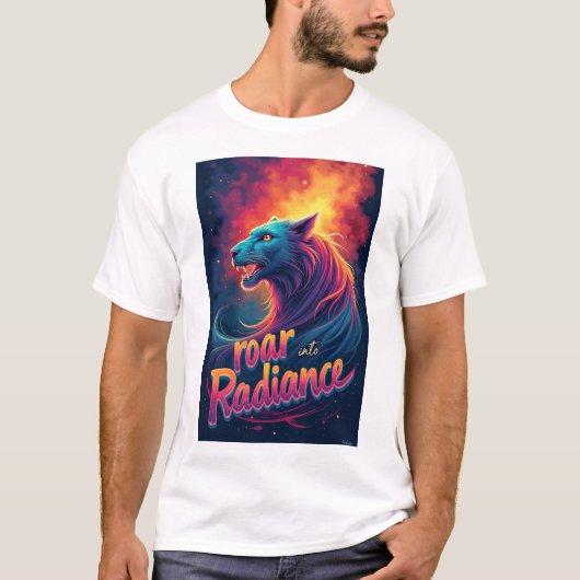 Tiger Graphic "Roar in Radiance" T-Shirt (Vorderseite)