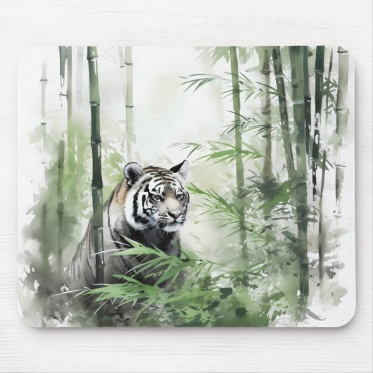 Tiger Green Bamboo Forest Mousepad (Vorne)