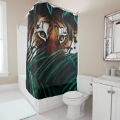 Tiger Green Jungle Blätter Duschvorhang (Beispiel)