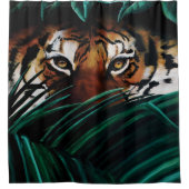 Tiger Green Jungle Blätter Duschvorhang (Vorderseite)