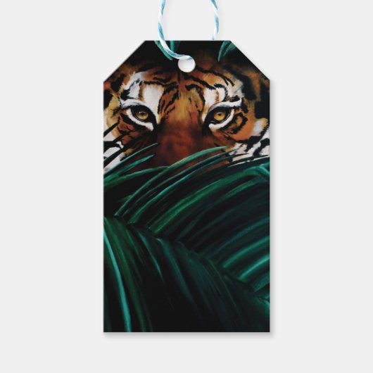 Tiger Green Jungle Blätter Geschenkanhänger (Vorderseite)