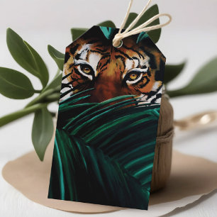 Tiger Green Jungle Blätter Geschenkanhänger