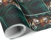 Tiger Green Jungle Blätter Geschenkpapier (Rolleneckpunkt)