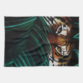 Tiger Green Jungle Blätter Geschirrtuch (Horizontal)