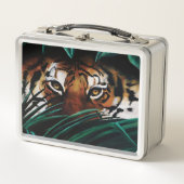 Tiger Green Jungle Blätter Metall Brotdose (Vorderseite)
