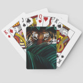 Tiger Green Jungle Blätter Spielkarten (Rückseite)