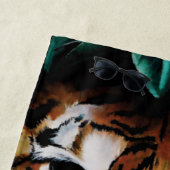 Tiger Green Jungle Blätter Strandtuch (Beispiel)