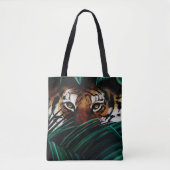 Tiger Green Jungle Blätter Tasche (Vorderseite)