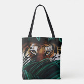 Tiger Green Jungle Blätter Tasche (Rückseite)