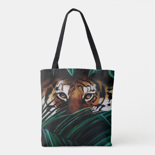 Tiger Green Jungle Blätter Tasche (Rückseite)