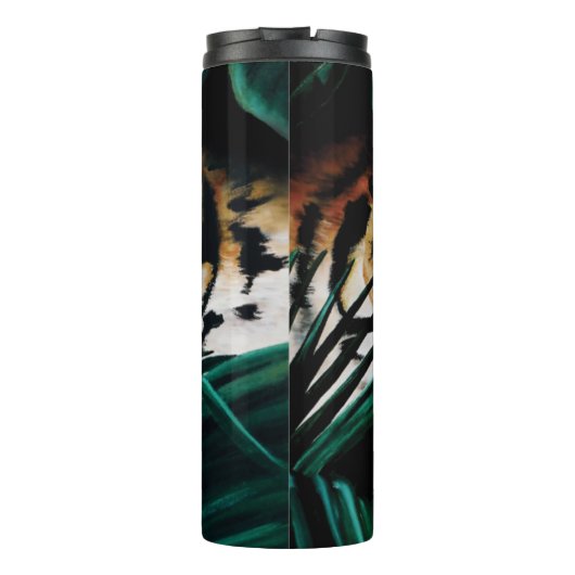 Tiger Green Jungle Blätter Thermosbecher (Rückseite)