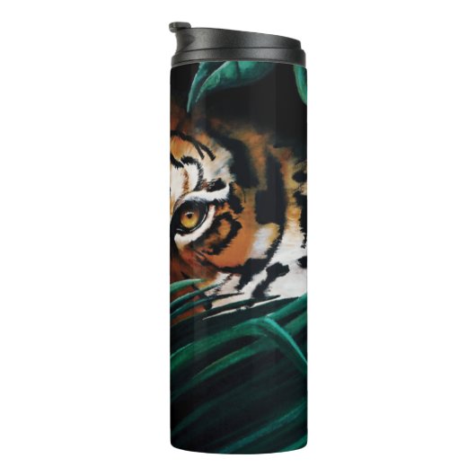 Tiger Green Jungle Blätter Thermosbecher (Nach rechts gedreht)