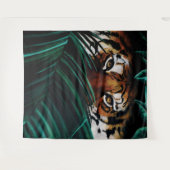 Tiger Green Jungle Blätter Wandteppich (Vorderseite (Horizontal))