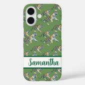 Tiger Green Pattern Personalisierter Name Case-Mate iPhone Hülle (Rückseite)