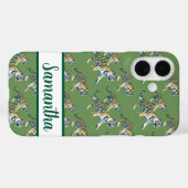 Tiger Green Pattern Personalisierter Name Case-Mate iPhone Hülle (Rückseite (Horizontal))