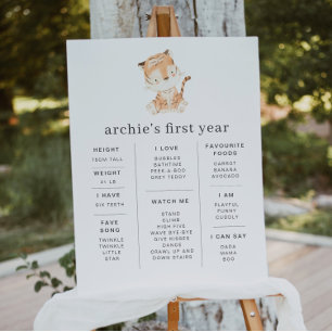 Tiger Greenery 1. Geburtstag Milestone Poster