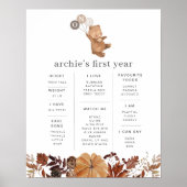 Tiger Greenery 1. Geburtstag Milestone Poster (Vorne)