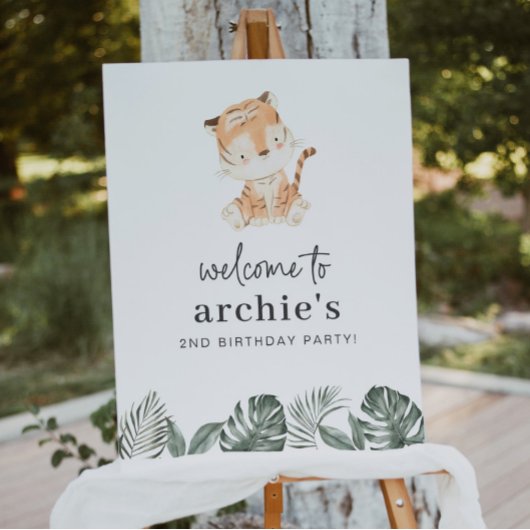 Tiger Greenery Geburtstags Willkommenspopster Poster