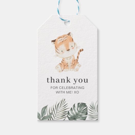 Tiger Greenery Vielen Dank Geschenkanhänger (Vorderseite)