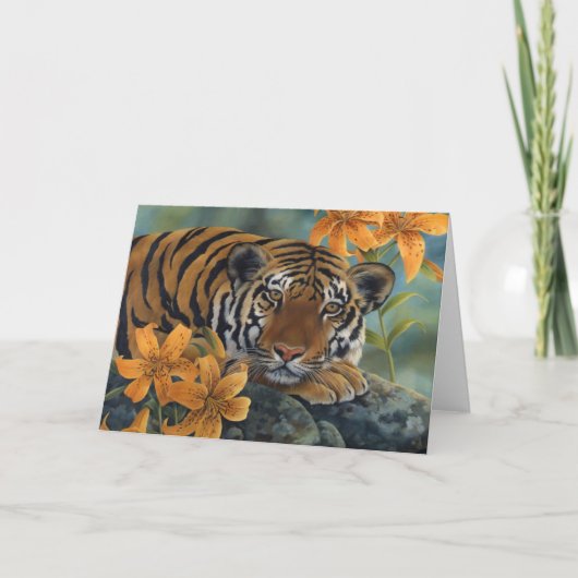 Tiger Greeting Card Karte (Vorderseite)